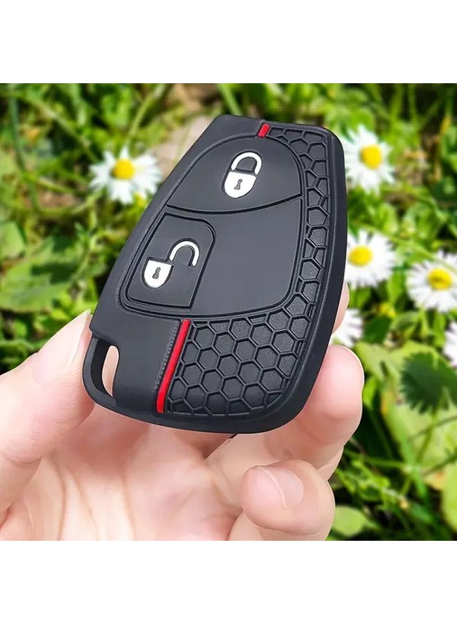 Mercedes Benz Key Fob Cover 2 Buttons Black Red Line Protector Case for CL55 CLK C230 C240 C320 W211 W203 - Image 2